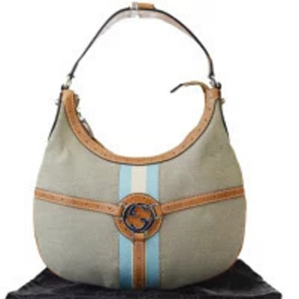 Gucci Sherry Shoulder Bag Interlocking Brown Canvas Leather